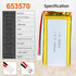 3.7V 1800mAh 653570 Lipo Battery Rechargeable Lithium Polymer Pack with JST Connector