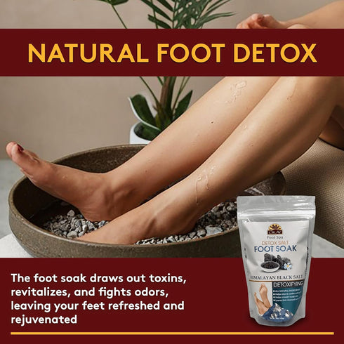 OKAY Himalayan Black Salt Detoxifying Foot Soak, 16 oz, Cleanse - Refresh - Relax for All Skin Types
