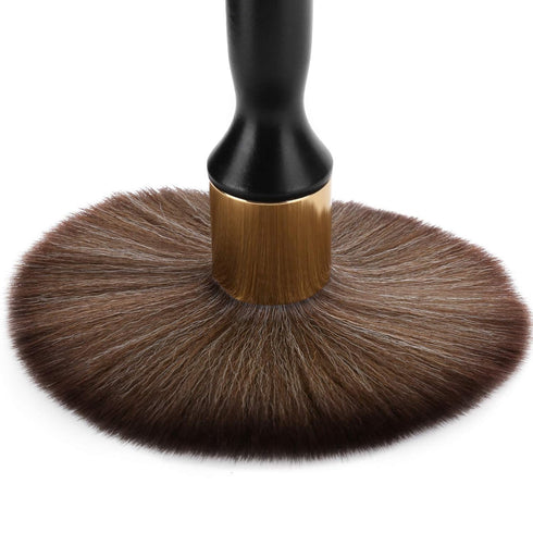 Professional Barber Neck Hair Duster Brush, Ultra Soft Gentle Fiber with Wooden Handle, Large Hair Cutting Brush, Black