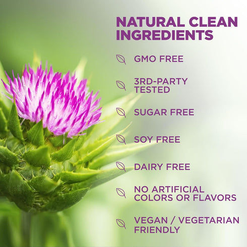 Nature's Milk Thistle 1000mg - 60 Capsules Herbal Liver Supplement with Dandelion Root & Silymarin