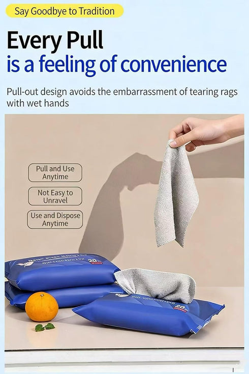MaoLtd 20 Pack Countertops, 8.6 8.6 Inch Disposable Dish Cloths, Microfiber Cleaning Cloths, Lint-Free Cleaning Towels