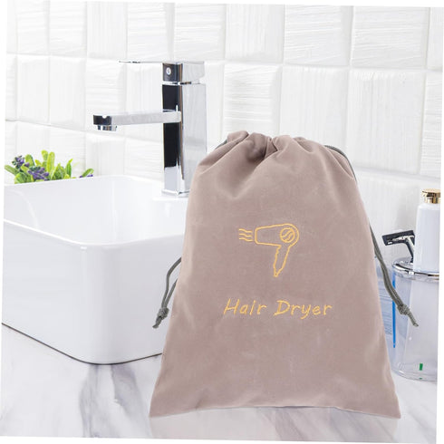 Travel Makeup Kit Storage Bag for Hair Dryer, Universal Canvas Drawstring Bag