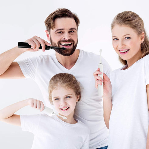 Sonic Rechargeable Electric Toothbrush for Adults & Kids, 48,000VPM, 4 Replacement Brush Heads, White