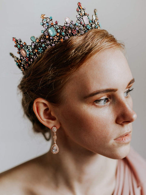 SWEETV Queen Crown for Women, Baroque Wedding Tiaras and Crowns, Jeweled Tiara Hair Accessories
