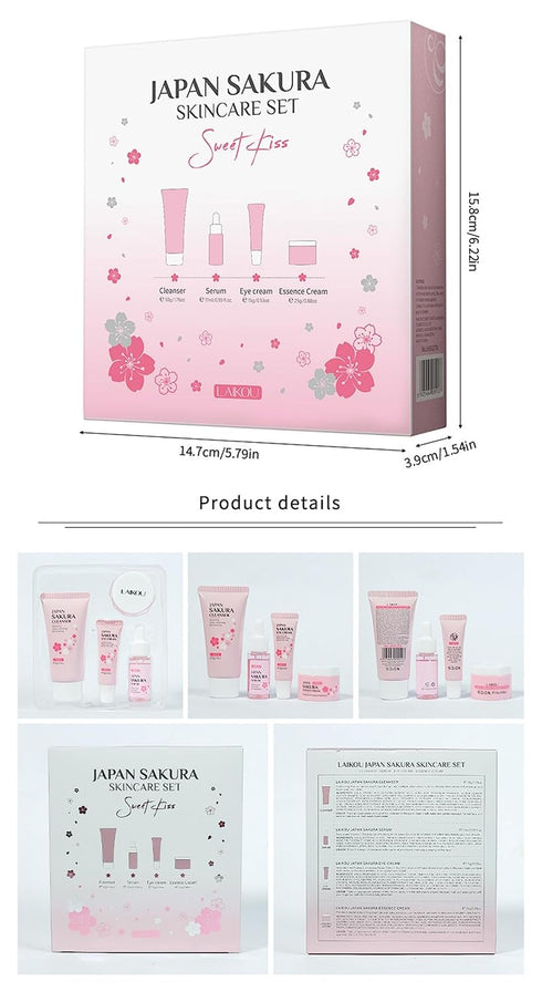 Skin Daily Skincare Set - 4PCS Gentle Cleaning & Care Gift Set for Teenage Girls and Women