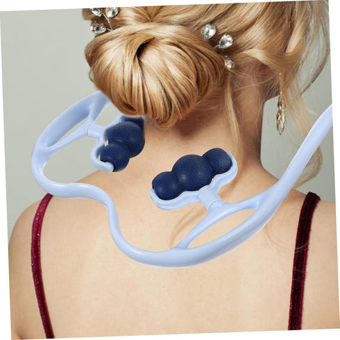 Manual Roller Neck Massager with Ergonomic Micro Curved Wheels for Deep Trigger Portable Home Neck Vertebra Clip