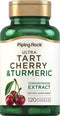 Piping Rock Turmeric and Tart Cherry Capsules | 120 Count | with Black Pepper Extract | Vegetarian, Non-GMO, Gluten Free