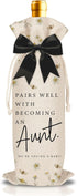 LOhgys Aunt Pregnancy Announcement Wine Bag, Pairs Well with Becoming an Aunt Daisy