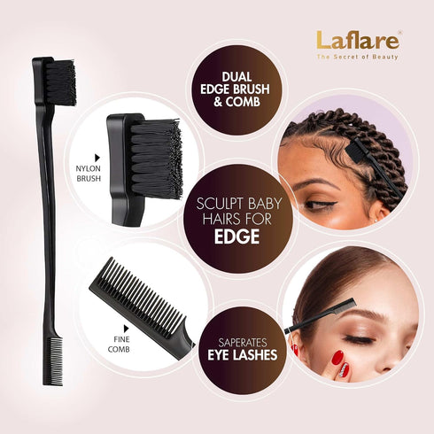 Laflare Braiding Hair Rack, Hair Extension Holder with 60 Spools, Wood Color