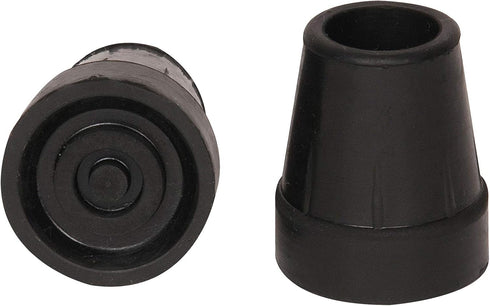 PCP Replacement Cane Tips, 1 inch / 2.5 cm diameter, Black, Two Tips