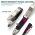 Nail Clippers with Catcher, No Splash Fingernail Toenail Clippers with Sharp Curved Blade and Glass Nail File, Wide Jaw Opening Stainless Steel Nail Cutter Trimmer for Seniors Adult Men Women