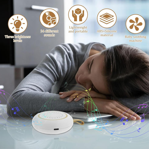 kaimenhong 24 Portable Sound Machine for Baby, White Noise Machine, Soothing Sound, Adjustable Brightness, Sound