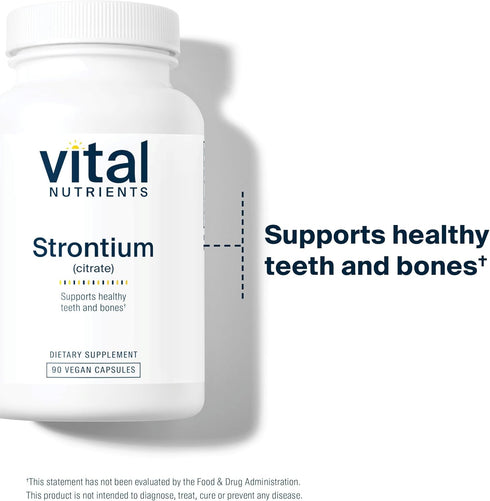 Vital Nutrients Strontium Citrate | Vegan Bone Strength Supplements, 227mg, 90 Capsules