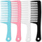 4PCS Wide Tooth Comb - Large Hair Detangling Comb Set for Curly, Wet, Long Hair (Blue, Pink, White, Black)
