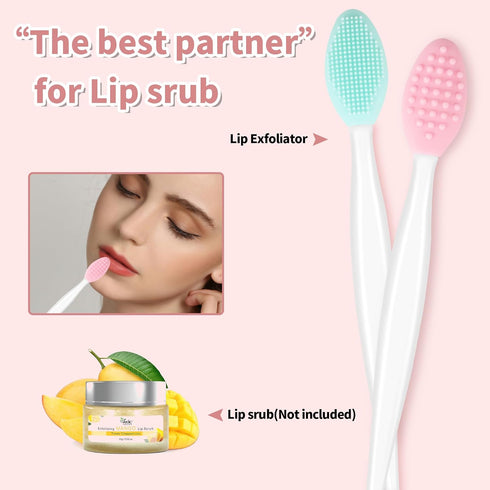 Silicone Lip Scrub Brush, Lip Exfoliator Tool for Dark Lips