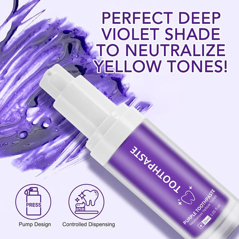 Smddx Purple Toothpaste for Teeth Whitening |Purples Teeth Whitening Kit |Stain Removal & Enamel Safe | Fresh Breath