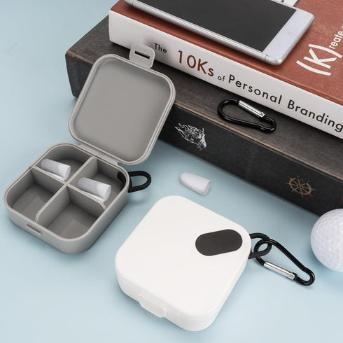 2 Pack Portable Ear Plug Carrying Cases, Waterproof Earplug Case with Keychain, Travel Carry Case for Earplugs