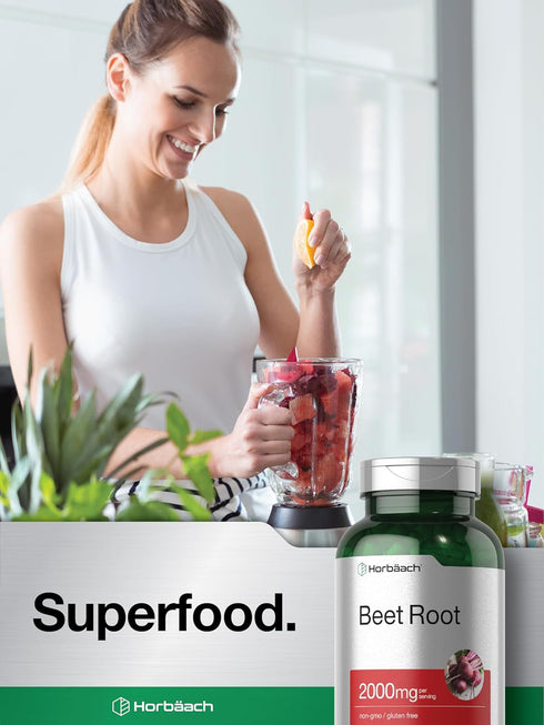 Horbaeach Beet Root Powder Capsules | 220 Pills | Non-GMO, Gluten Free Herbal Extract