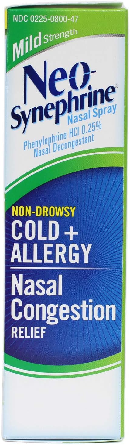 Neo-Synephrine Nasal Spray, MILD Formula, 0.5-Ounce (Pack of 3)