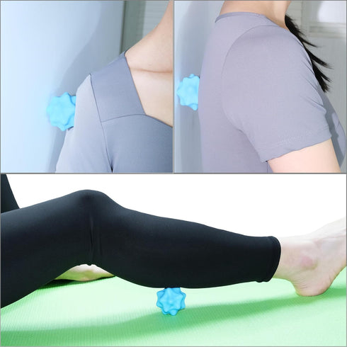 SIMPLECOOL 2.22.1in Small Spiky Massage Ball Trigger Point Massage Tool. Solid Bumpy Massager Balls for Deep Tissue