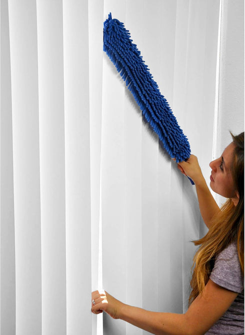 Handheld Reusable Microfiber Flex Duster, Bendable Dust Cleaner for Hard-to-Reach Areas, Machine Washable, 20”, Blue