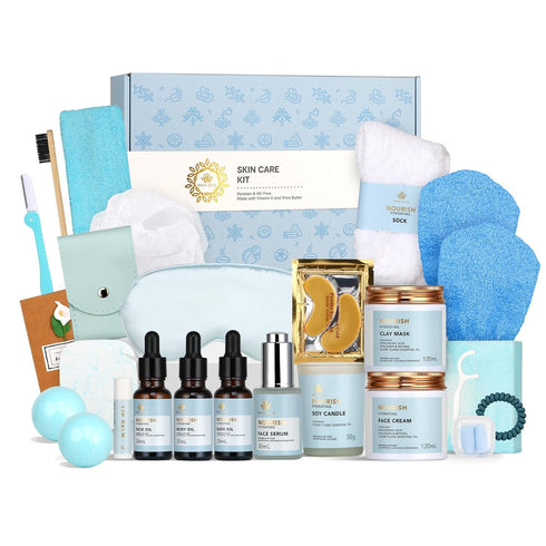 Spa Gifts for Women, 28pcs Ylang Ylang Facial Skin Care Set, Body & Facial Kit for Birthday or Mother's Day