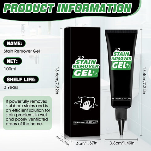 Nozzle 3.33 OZ Home Stain Cleaner, Stain Remover Gel with Pointed Highly Effective Stain Removal Gentle and Does Not