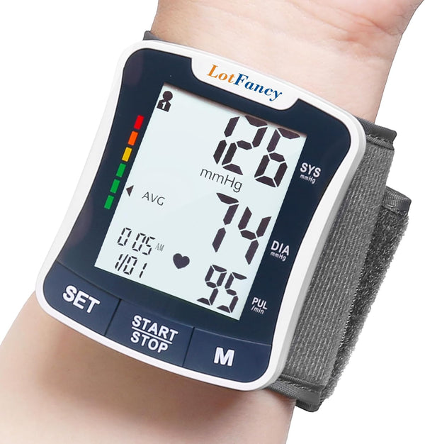 Talking Blood Pressure Monitor for Home Use with Voice Broadcast, Wrist Cuff 5.3"-8.5"