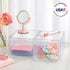 STORi Audrey Stackable Clear Bin Plastic Organizer Drawers | 2 Piece Set | Organize Cosmetics and Beauty Supplies on