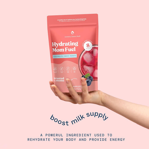 Mommy Knows Best Mom Fuel Electrolyte Drink Mix for Hydration Support, 8 Count for Pregnancy and Lactation