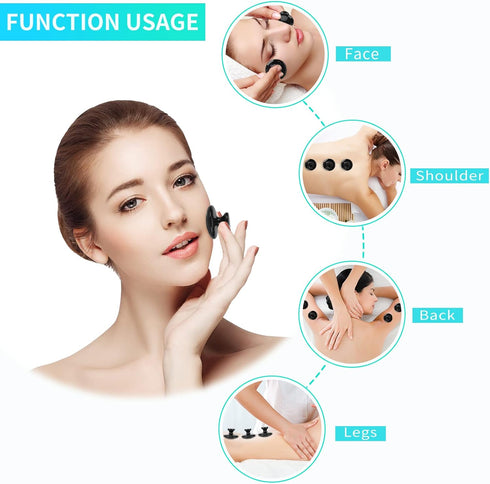 QYLHH 4 Set SPA5.5x3.5cm Pcs Mushroom Hot Massage Stones Natural Bian Warm Rocks Kit for Facial