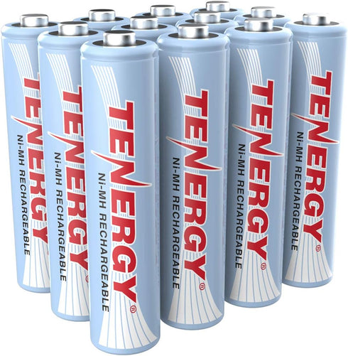 Tenergy AAA Rechargeable Battery, 1000mAh High Capacity NiMH, 1.2V Triple A Batteries, 12-Pack