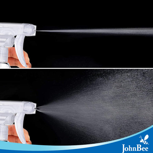 JohnBee Spray Bottles - 16.9oz/2Pack - Premium Adjustable Spray Bottles for Cleaning - No Leak And Clog Mister Spray Bottle - Spray Bottle For Hair, Plants, Pet, Vinegar, BBQ, And Rubbing Alcohol