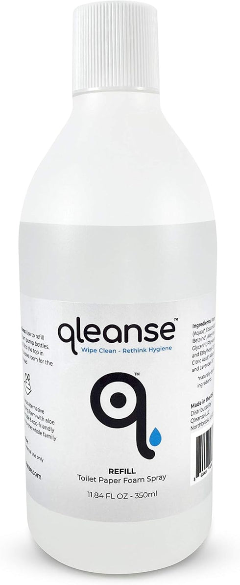 Toilet Paper Foam Spray (Refill Bottle), 100% Flushable Wet-Wipe Alternative