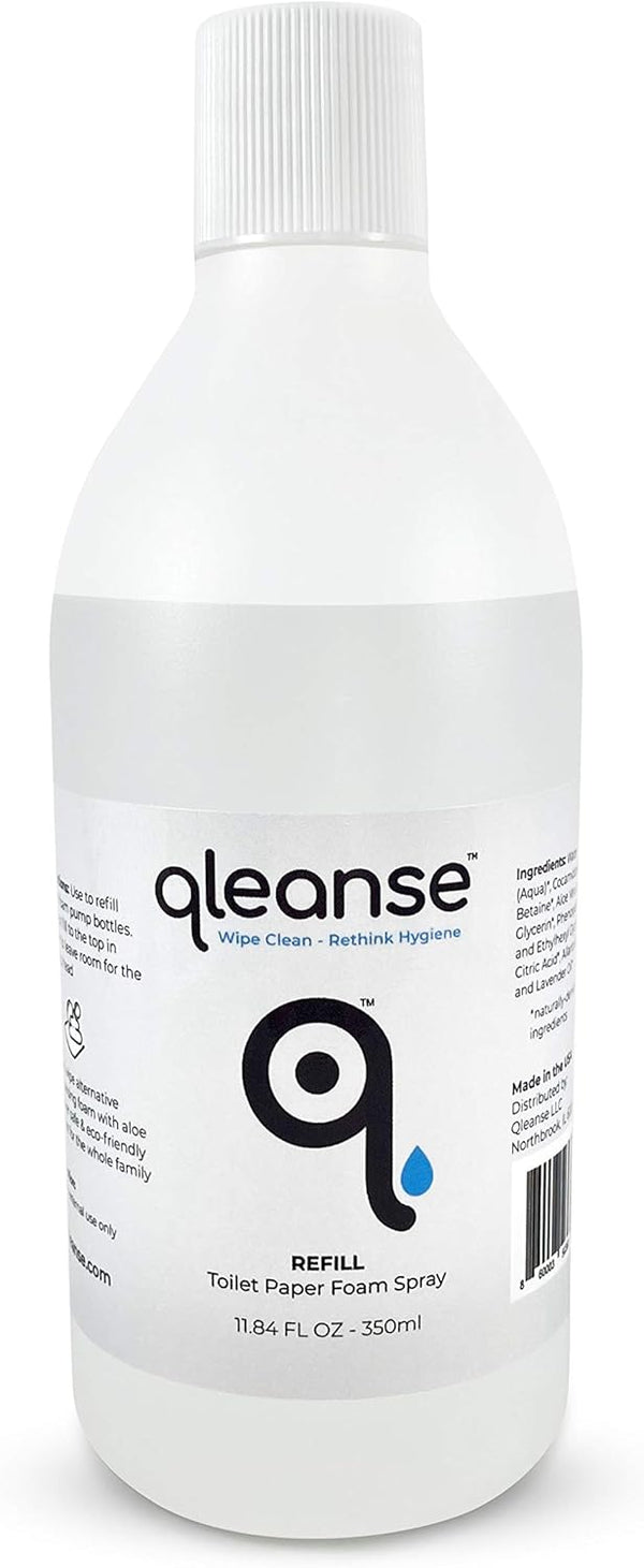 Toilet Paper Foam Spray (Refill Bottle), 100% Flushable Wet-Wipe Alternative