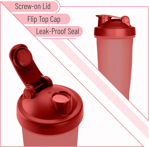 Mr. Pen Shaker Bottles for Protein Mixes, 28 oz, 2 Pack, Blue & Red, Protein Shaker Bottle with Wire Whisk Ball
