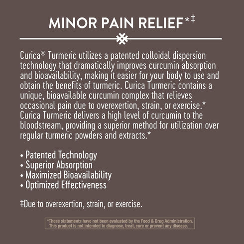 Nature's Way Curica Turmeric Minor Pain Relief, Max Bioavailability, Vegan, 60 Capsules