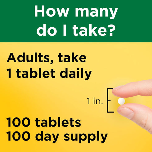 Nature Made Vitamin B1 100 mg, 100 Tablets, Dietary Supplement for Energy Metabolism Support, 100 Day Supply