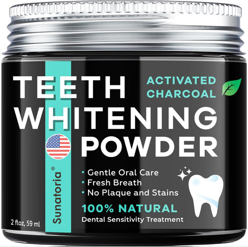 Teeth Whitening Powder, 5 in 1 Remineralizing Tooth Powder for Whitening, Charcoal Toothpaste Alternative