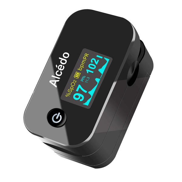 Alcedo Pulse Oximeter Fingertip | Blood Oxygen Saturation Level (SpO2) and Heart Rate Monitor with Carry Case