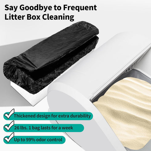 X5 X5 (50 Trash Bags Compatible with Popur Litter Box - with Elastic Band, Thickened Design for Popur Self-Cleaning Cat