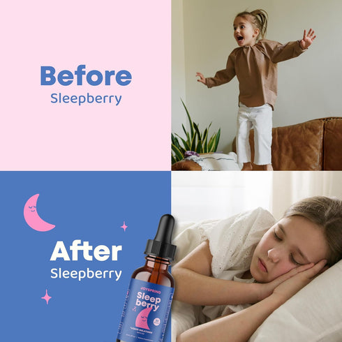 JoySpring Kids Melatonin Sleepberry 3 mg Liquid Sleep Aid with L Theanine, 60 Servings, 2 fl oz, Children's Travel
