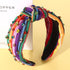 Knot Headband Mexican embroidered Fiesta Headband Colorful Rhinestone Hairband Mexican Party Hair Accessories
