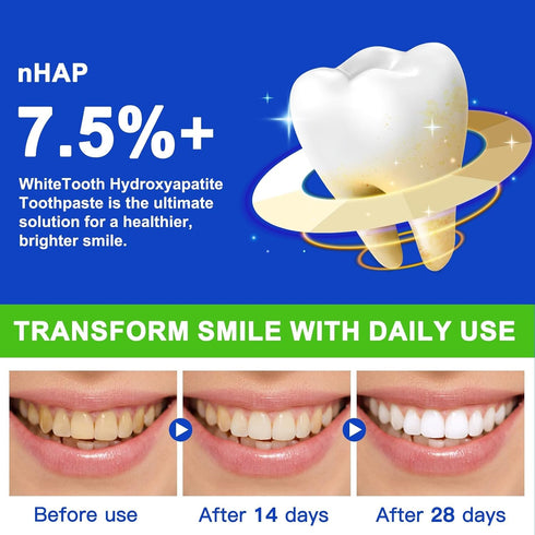MASAIGGE 7.5% Hydroxyapatite Toothpaste, Hydroxyapatite Toothpaste for Enamel Protection and Tooth Strengthening