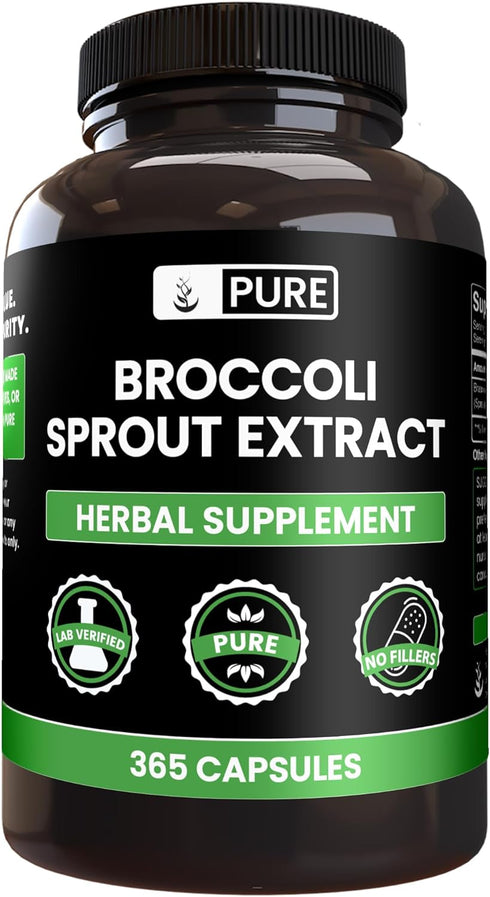 PURE ORIGINAL INGREDIENTS Broccoli Extract Powder Capsules (365 Capsules) Pure, No Artificial Color, No Fillers