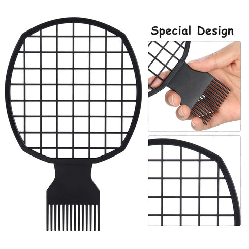 Leinuosen 2 Pieces Afro Twist Hair Comb, Wave Curl Brush Comb for Natural Coils (Black)