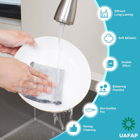 UAFAP 12 7.87 7.87 PCS Non Scratch Wire Dishcloth, Cleans Fast Without Scratching, Stands Up to Stuck-on Grime