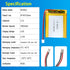 804050 3.7V Lipo Battery 1800mAh Rechargeable Lithium Polymer Pack with JST PH2.0mm Connector