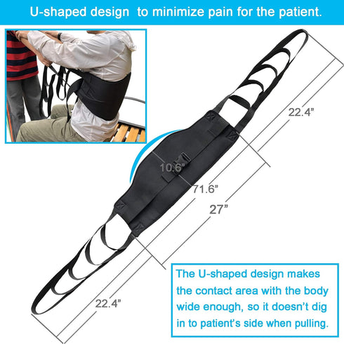 Jeelathy 400lb Transfer Belt Sit To Stand Lift Sling for Elderly Disabled & Bedridden Patients, Medical Nursing Stand