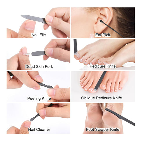 Manicure Set, Stainless Steel Nail Care Set, Professional Ingrown Toenail Clipper Grooming Tool Kit